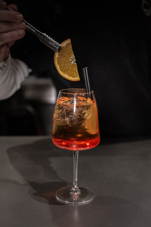 Aperol Spritz cocktail at Brü Specialty Coffee