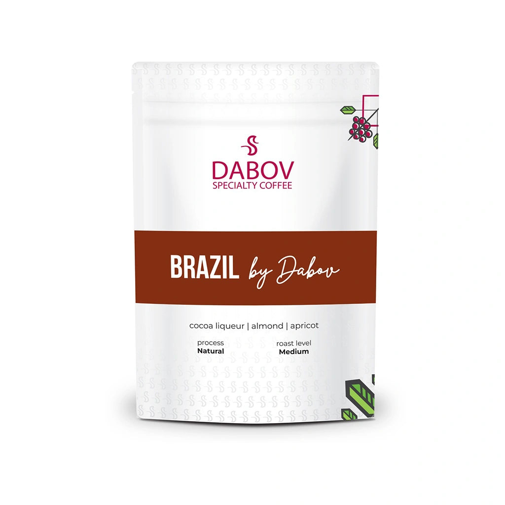 Brazil by Dabov specialty coffee beans — medium roast with notes of cocoa liqueur, almond, and apricot