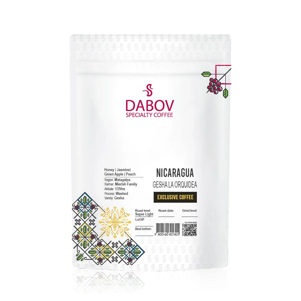 Nicaragua Mierish specialty coffee beans by Dabov — washed Yellow Pacamara variety from Matagalpa region at 1400m altitude